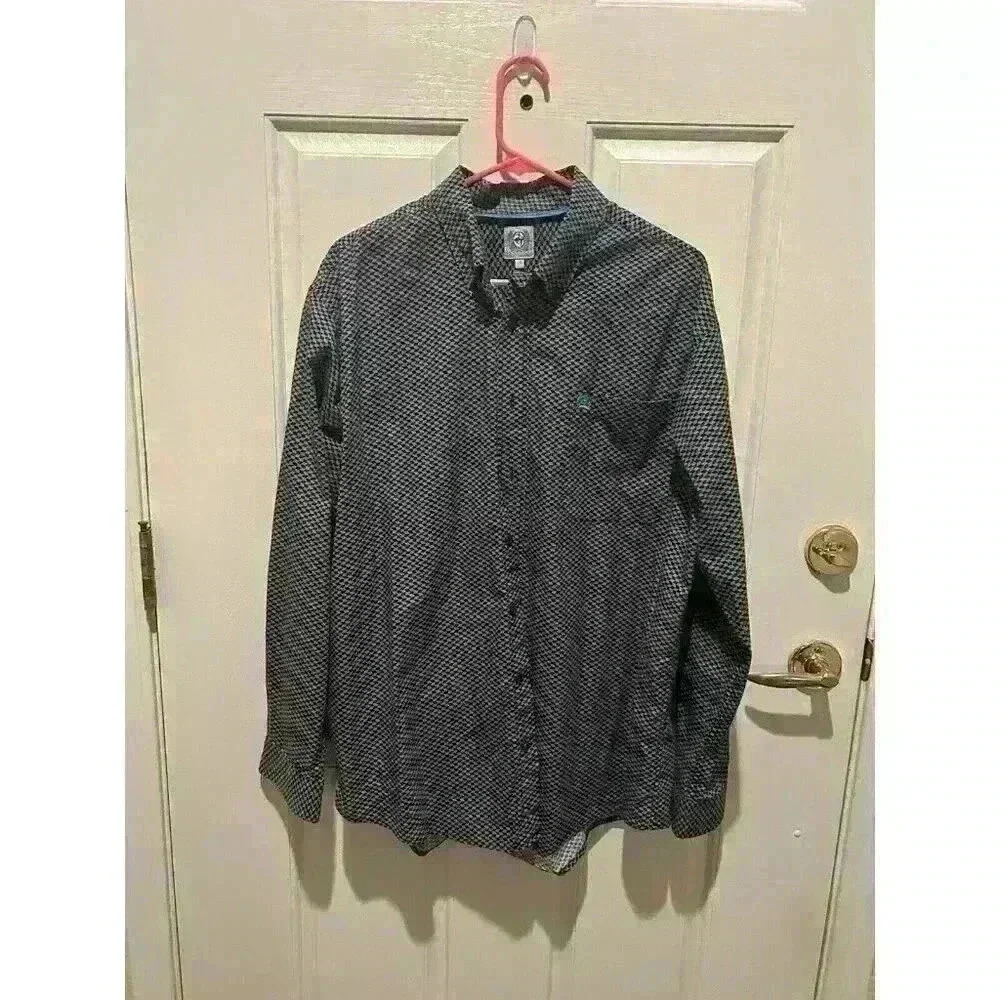 Cinch Blue Print Button Down Shirt Mens Sz M Western Cowboy Rodeo